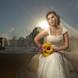 columbia missouri wedding photographer: bride with sun behind