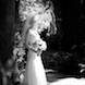 jefferson city missouri wedding photographer: bride black and white in garden